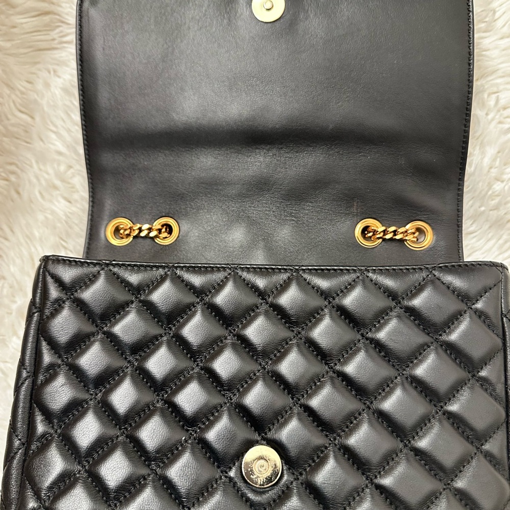 Versace Black Quilted Crossbody Bag with Gold Accents - Picture 8 of 17